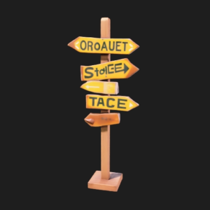 Vintage Wooden Directional Signpost