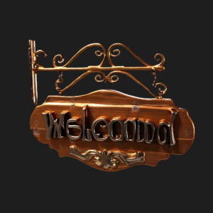 Wooden Neighborhood Welcome Sign